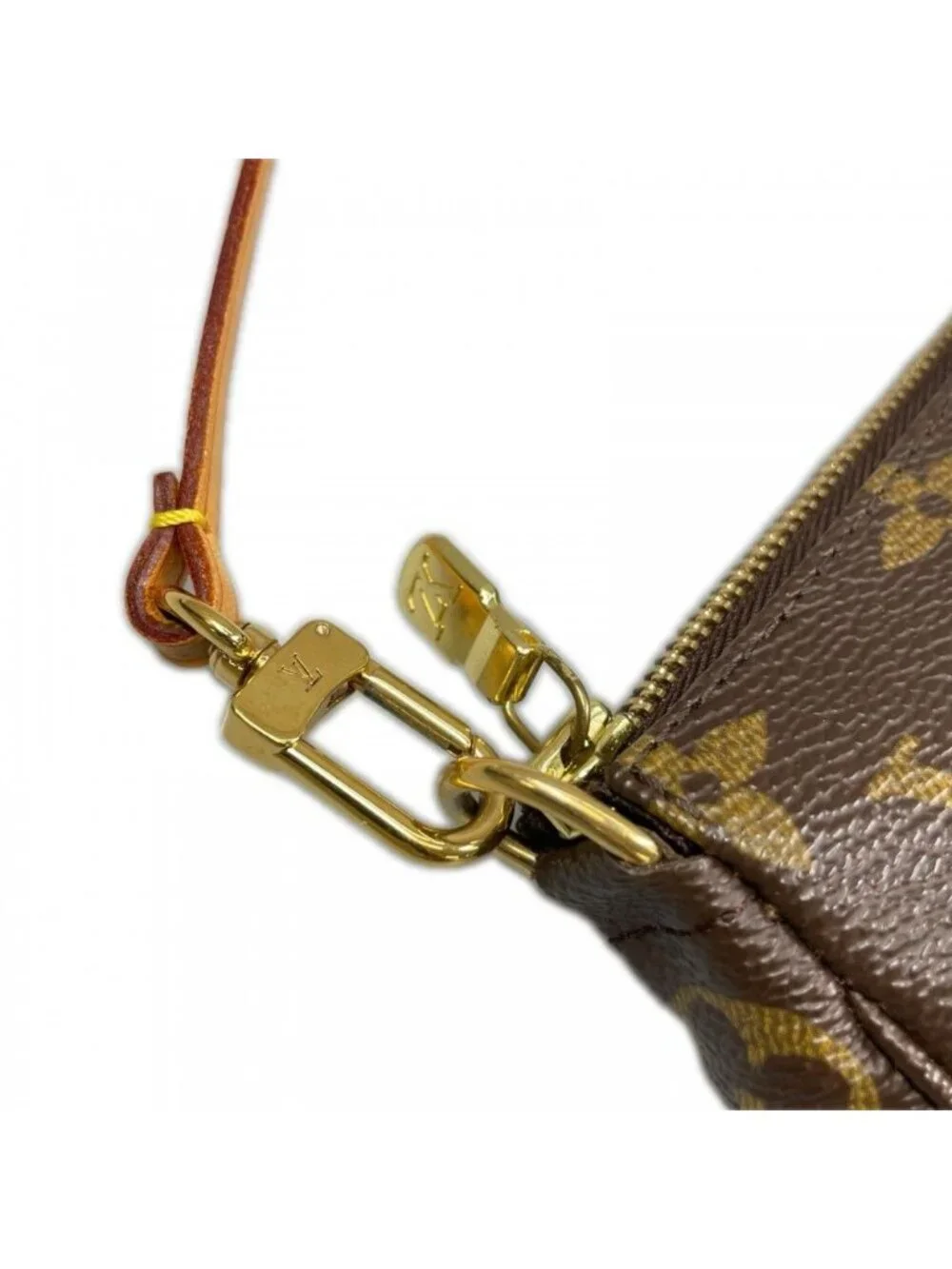 Louis Vuitton Handbag Pochette Accessoire Monogram Canvas Brown Gold